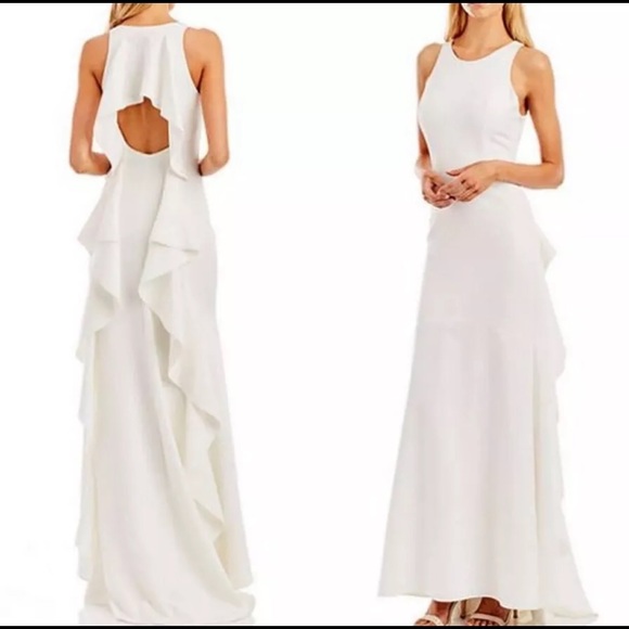 Nicole Miller New York Dresses & Skirts - NWT Nicole Miller NY Sz 6 White Ruffle Crepe Gown
